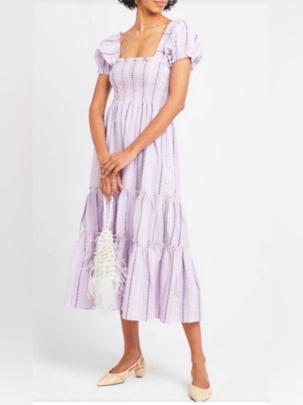 TUCKERNUCK O.P.T Daphne Smocked Midi Dress gingham